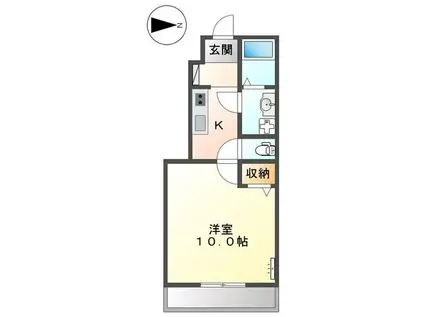 アンダンテ(1K/1階)の間取り写真