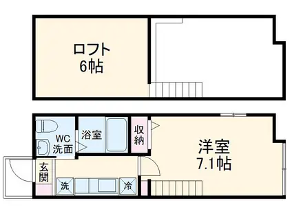 アザーレ・プラネ読売ランド前Ⅱ(1K/1階)の間取り写真