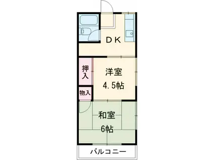 コーポ山進Ⅱ(2DK/1階)の間取り写真