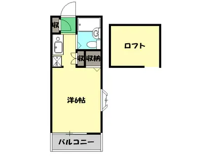 プチメゾン イセトヨ(1K/2階)の間取り写真