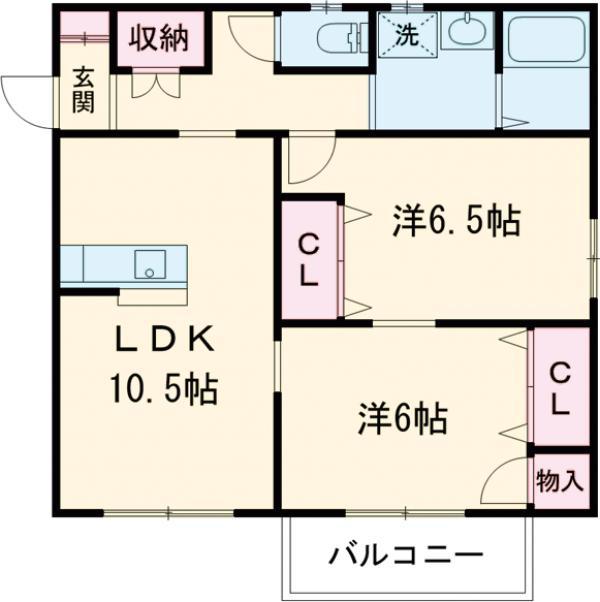 コルトレーン(2LDK/2階)の間取り写真