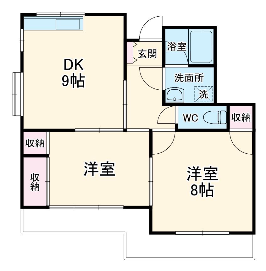 エレガンス西湘(2LDK/3階)の間取り写真