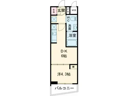 ALTERNA中野(1DK/4階)の間取り写真