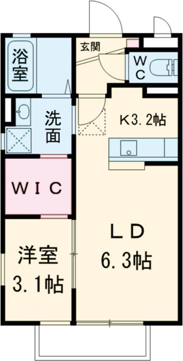 宇都宮芳賀ライト線 陽東3丁目駅 徒歩26分 2階建 築11年(1SK/1階)の間取り写真