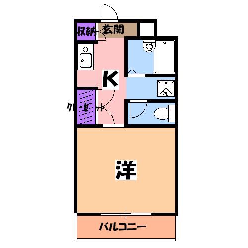 久保井マンション(1K/3階)の間取り写真