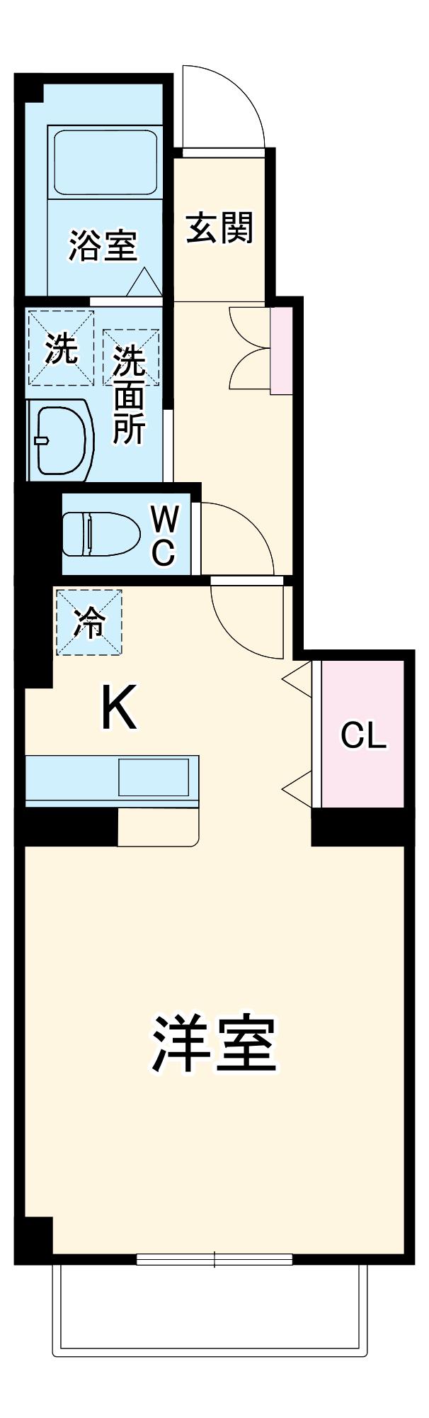 ドリーム E(1K/1階)の間取り写真