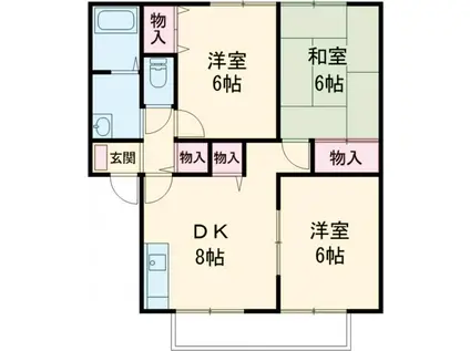 サンビレッジMKⅡ(3DK/1階)の間取り写真