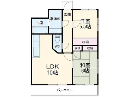 グラン・コンフォート16(2LDK/4階)の間取り写真