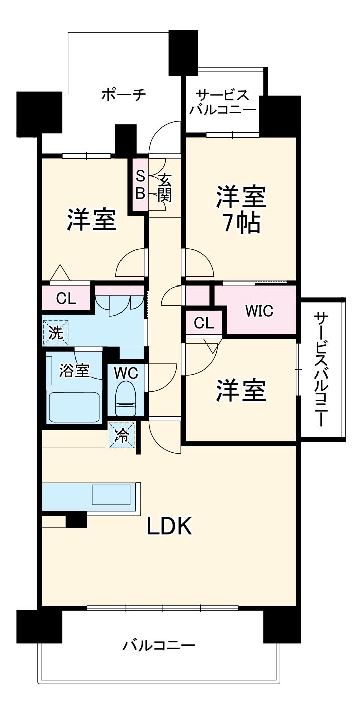 リコット刈谷駅東Ⅱ(3LDK/5階)の間取り写真
