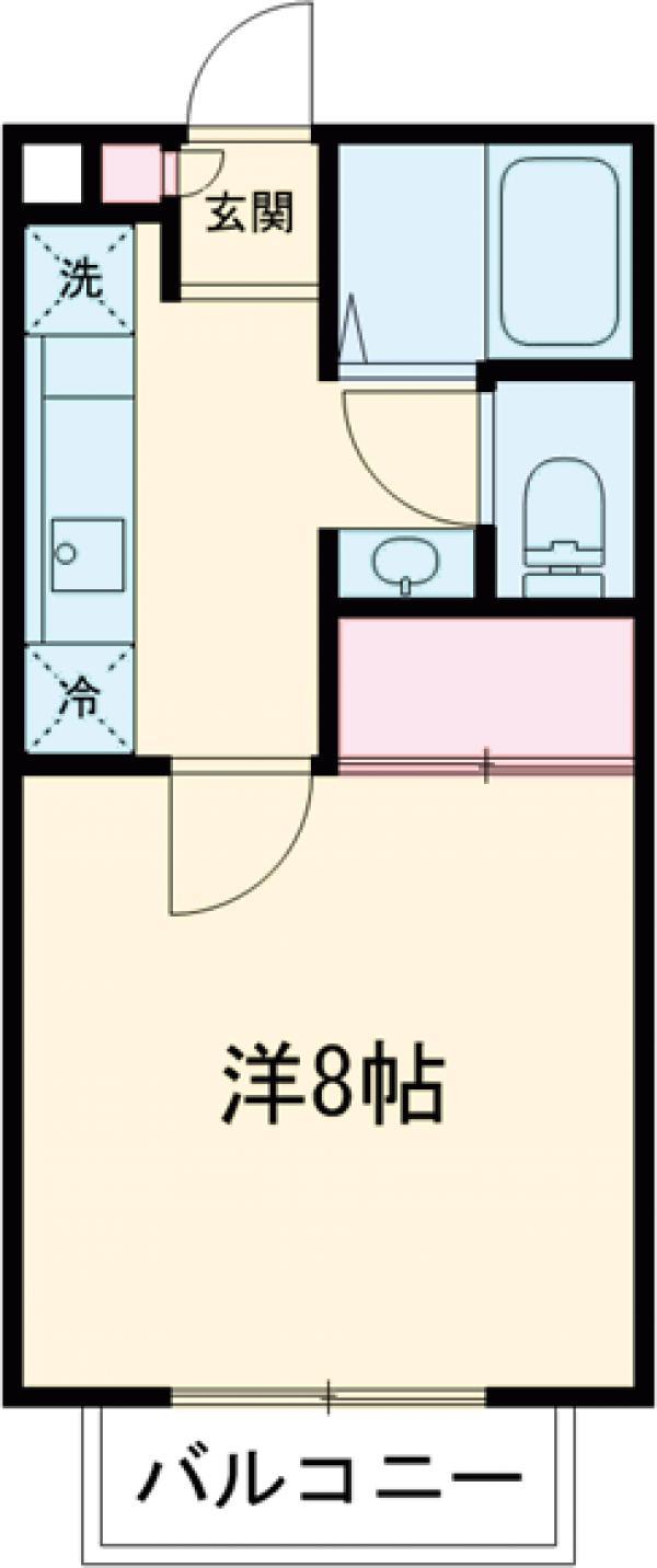 栄光ハイツ(1K/2階)の間取り写真