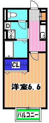 トレジャー(1K/1階)の間取り写真