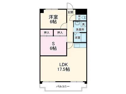 ペルテ花菱(2LDK/1階)の間取り写真