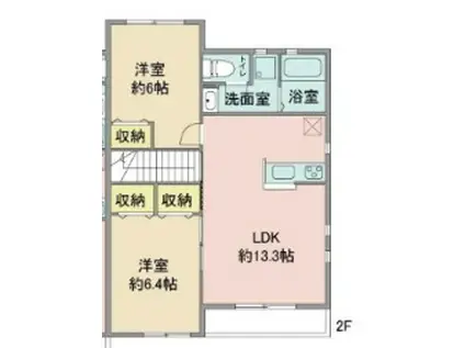 PRIME(2LDK/2階)の間取り写真