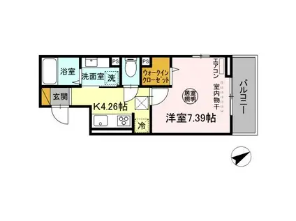 フェリシア(1K/1階)の間取り写真