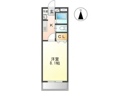 シュティーア(1K/2階)の間取り写真