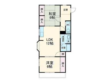 山田共同(2LDK/2階)の間取り写真