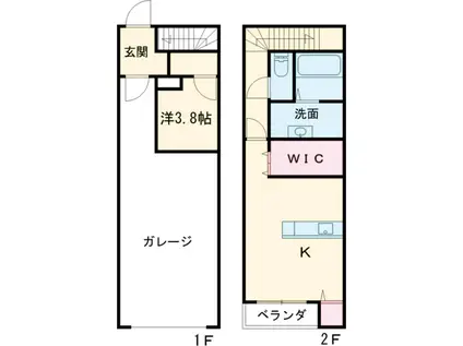 ノネット(1LDK/1階)の間取り写真