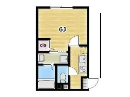 ハルジュール(1K/3階)の間取り写真