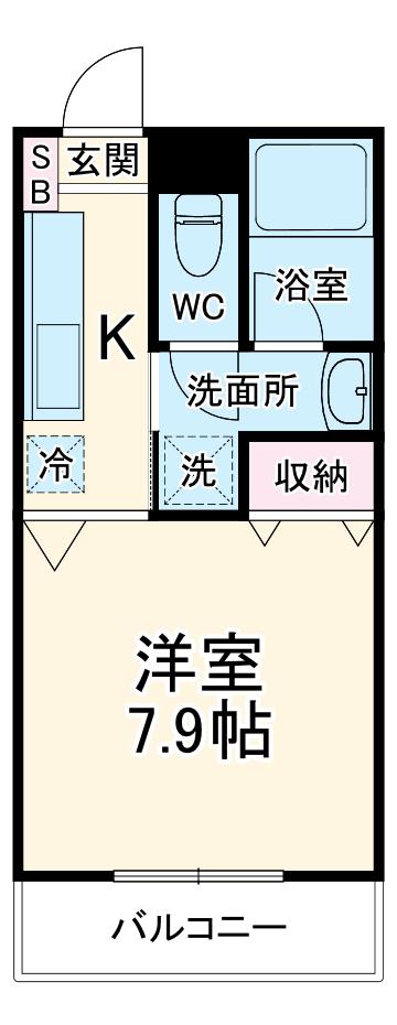 エム・ケイ西船(1K/2階)の間取り写真