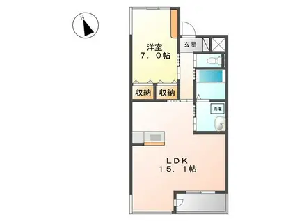 ラディアント(1LDK/2階)の間取り写真