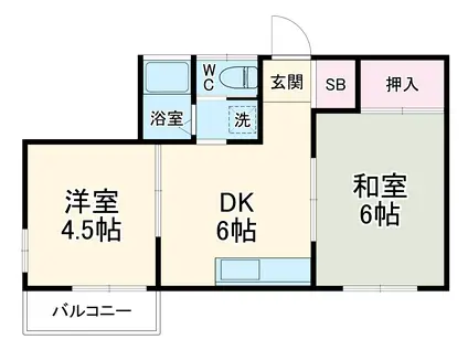 ハウスマロニエ(2DK/2階)の間取り写真