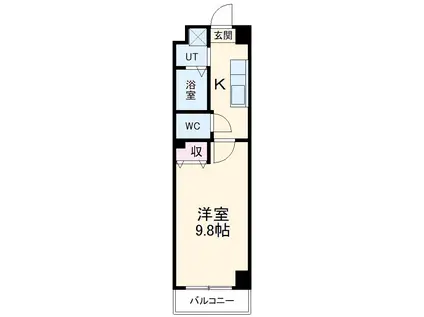 M・HOUSE・1(1K/2階)の間取り写真