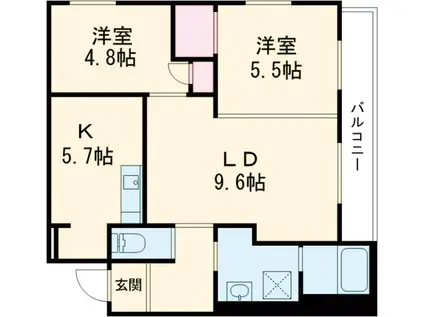 シャーメゾン GRAN BURG(2LDK/3階)の間取り写真