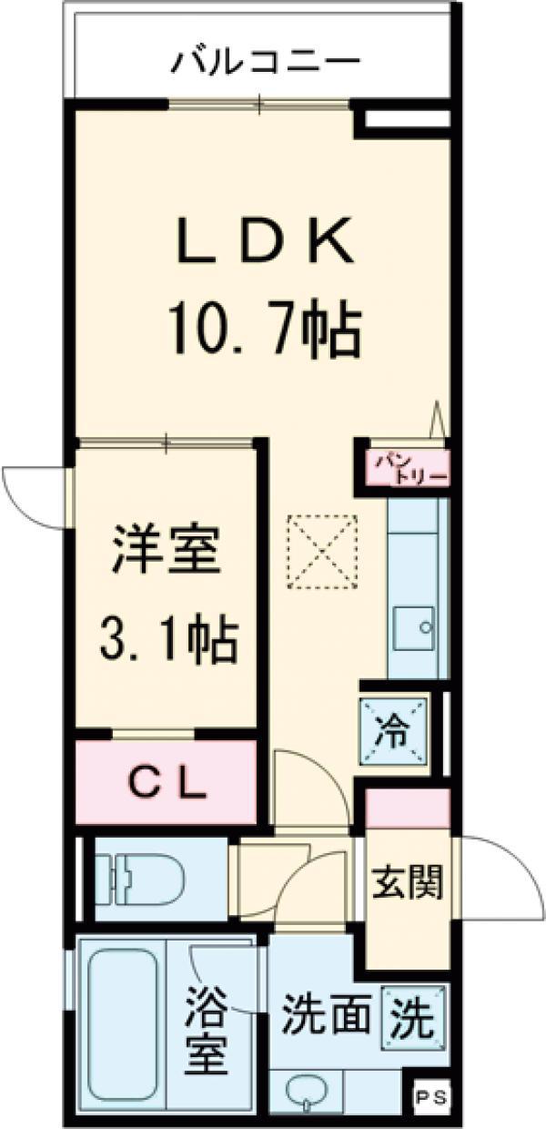 Eハウス立川(1LDK/1階)の間取り写真