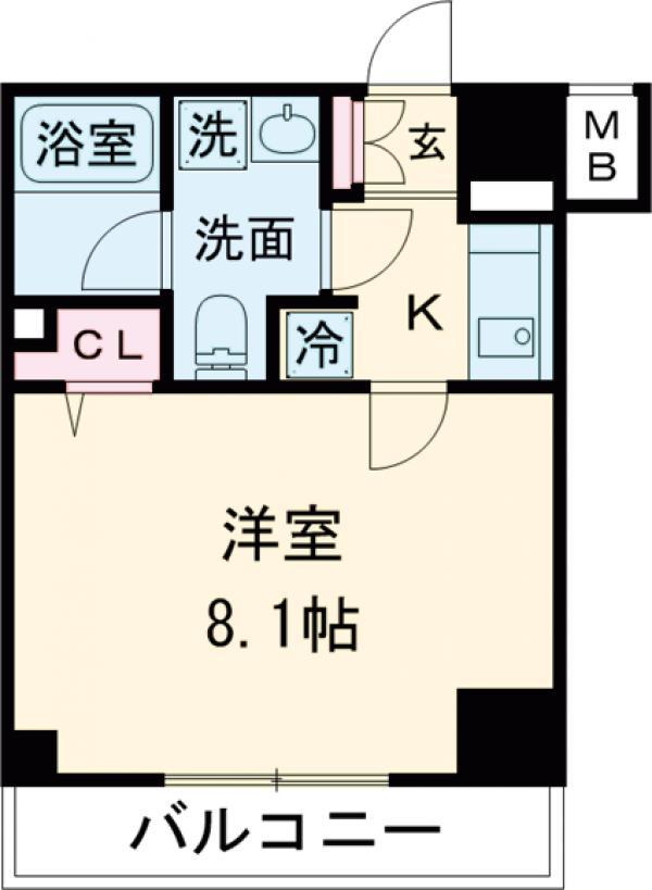 クレイシア世田谷赤堤(1K/3階)の間取り写真