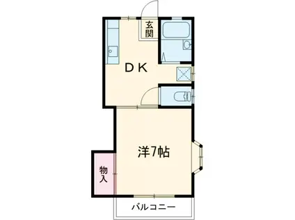 麻田ハイツB(1K/1階)の間取り写真