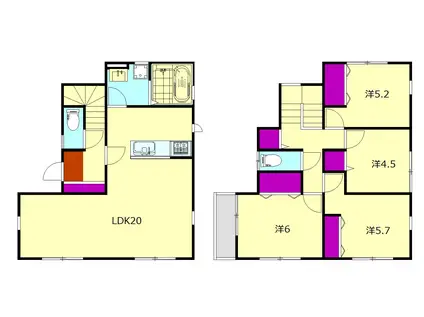 東海道本線 二宮駅 バス乗車時間:9分 下中小学校前バス停で下車 徒歩1分 2階建 築3年(4LDK)の間取り写真
