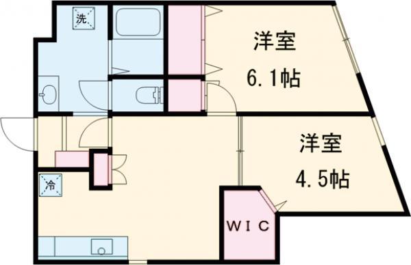 三高・ヴィラ東武練馬Ⅱ(2DK/1階)の間取り写真