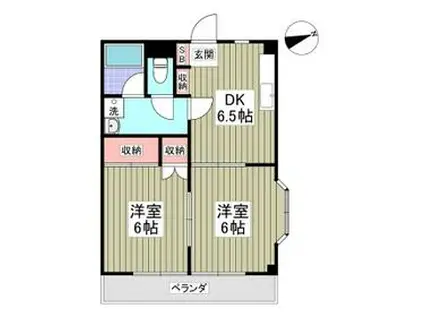 上ノ台Nスカイ(2DK/3階)の間取り写真