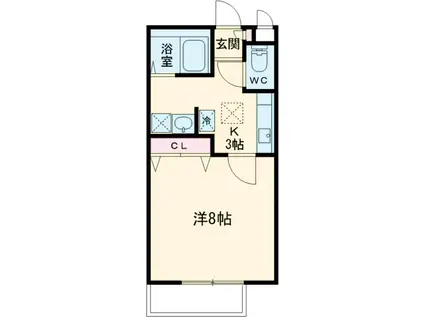 インペリアル(1K/1階)の間取り写真