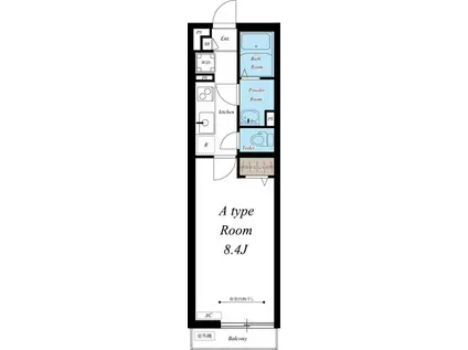 FNEST日野(1K/1階)の間取り写真