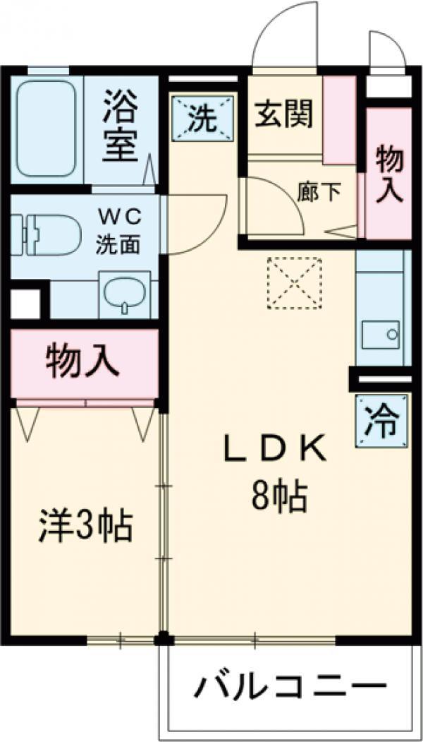 リビングタウン石川町(1LDK/1階)の間取り写真