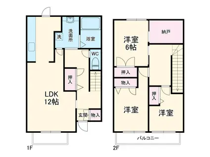グランバリエ下山(3LDK)の間取り写真