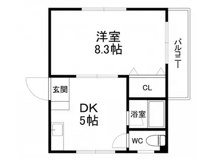 メゾンムブレ(1DK/3階)の間取り写真