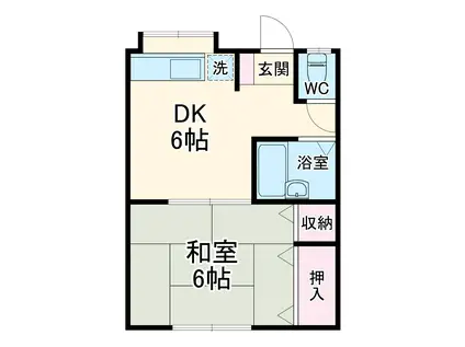 セイユウハイツ3(1DK/1階)の間取り写真