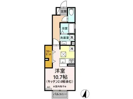 メゾン・マリオット(ワンルーム/1階)の間取り写真