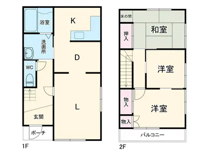 東武鉄道東上線 鉢形駅 徒歩7分 2階建 築33年(3LDK)の間取り写真