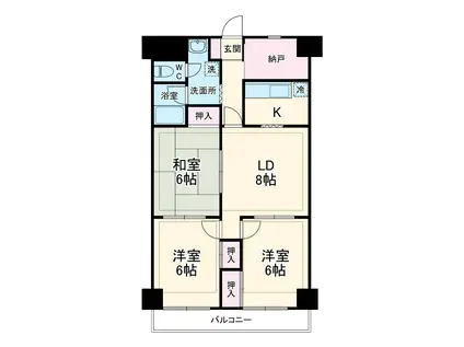 ダイアナマンション熊谷(3SLDK/10階)の間取り写真