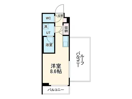クラリッサ川崎梶ヶ谷(ワンルーム/5階)の間取り写真