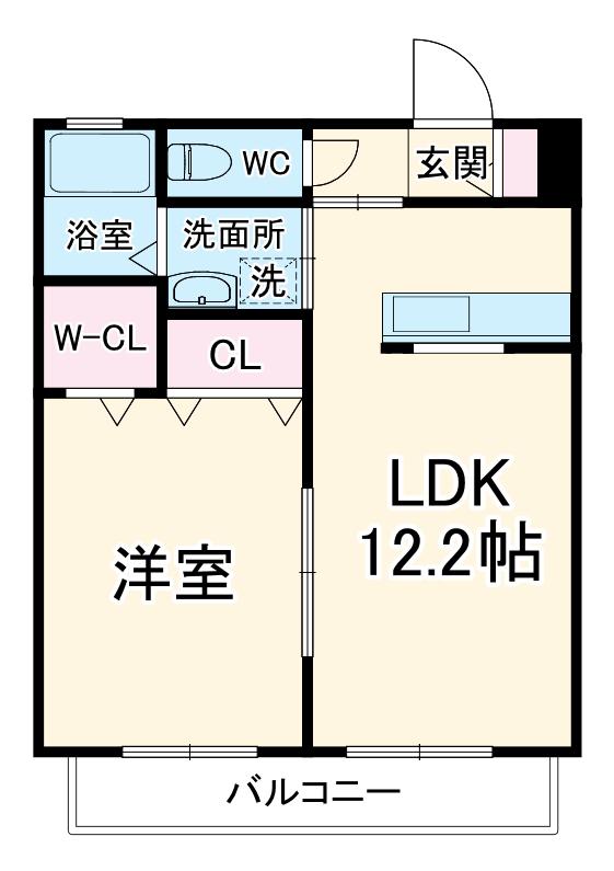 メゾンデルフィ(1LDK/1階)の間取り写真
