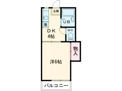 グリーンヒルズⅡ(1K/1階)の間取り写真