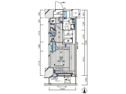 メインステージ北千住5(1K/5階)の間取り写真