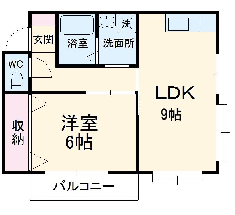 ハイブリッジ M2(1LDK/1階)の間取り写真