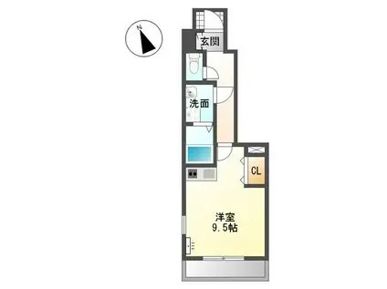 サンパレスⅨ(ワンルーム/1階)の間取り写真