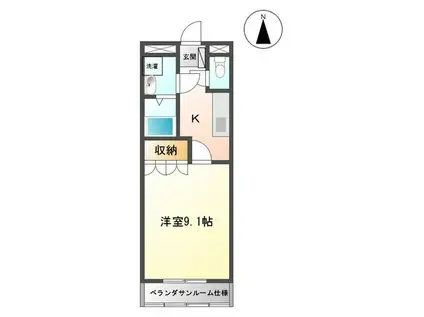 アグレストⅠ(1K/1階)の間取り写真