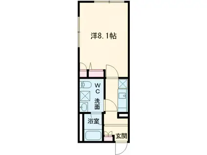 BARK LANE武蔵小山(1K/2階)の間取り写真